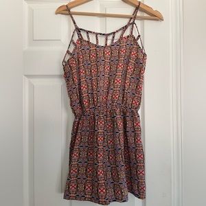 Xhilaration Orange Print Romper